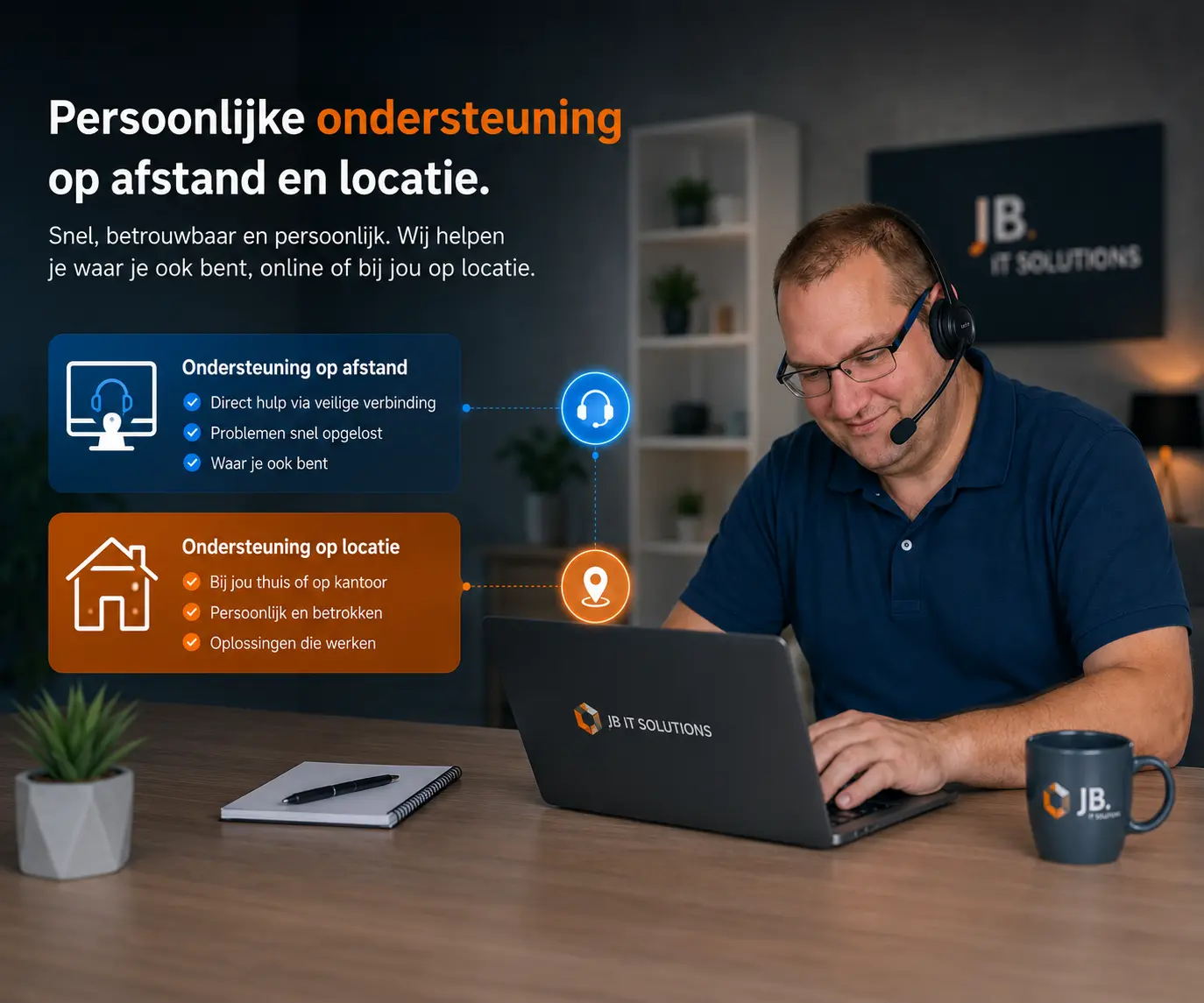 Technische ondersteuning bij een computerwerkplek