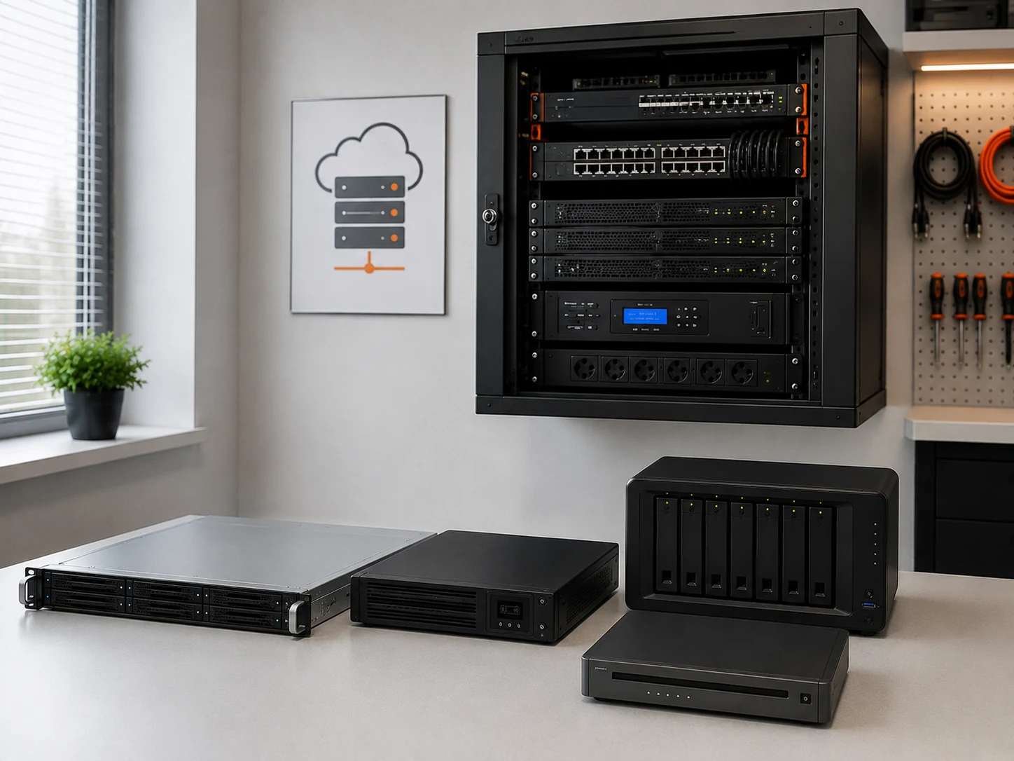 Professionele rackserver met hot-swap opslag en nette kabelafwerking